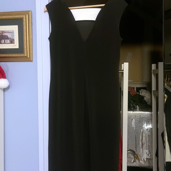 DONNA RICCO BLACK AND WHITE LINED KNEE LENGTH DRESS SIZE 4 - Picture 2 of 5